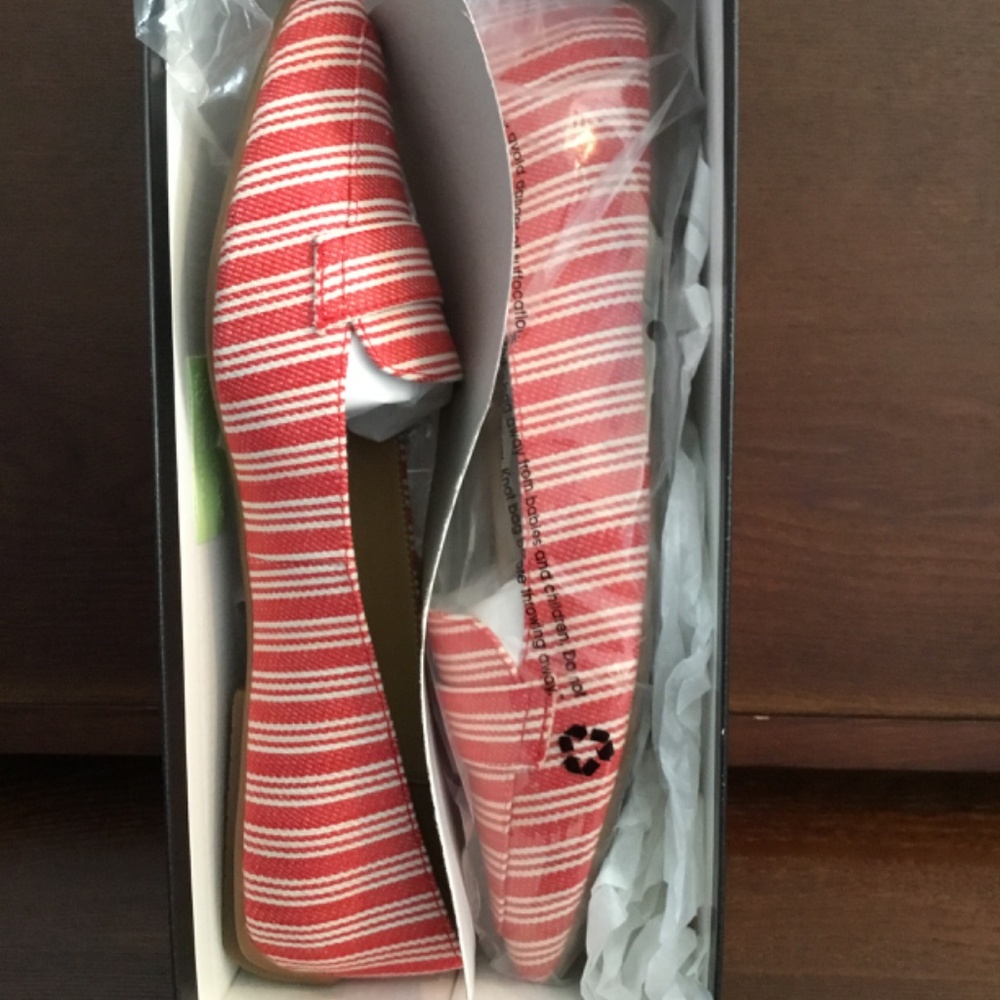 Talbots Red&White Striped Summer Flats, SZ 9.5, NIB - Picture 7 of 9